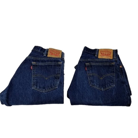 Lot of 2 Levis Mens 517 Bootcut Fit Blue JeansZipper Fly Cotton DenimSz34x30